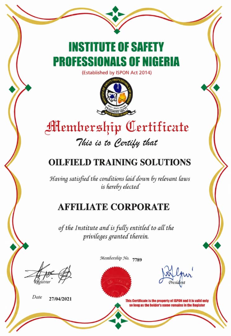 ISPON Affiliate Corporate certificate